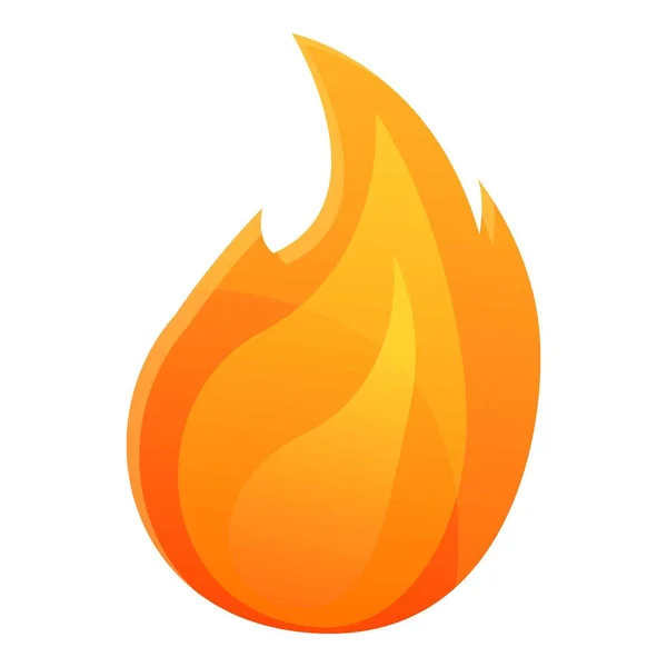 Creative burning flame icon, cartoon style — Stock Vector