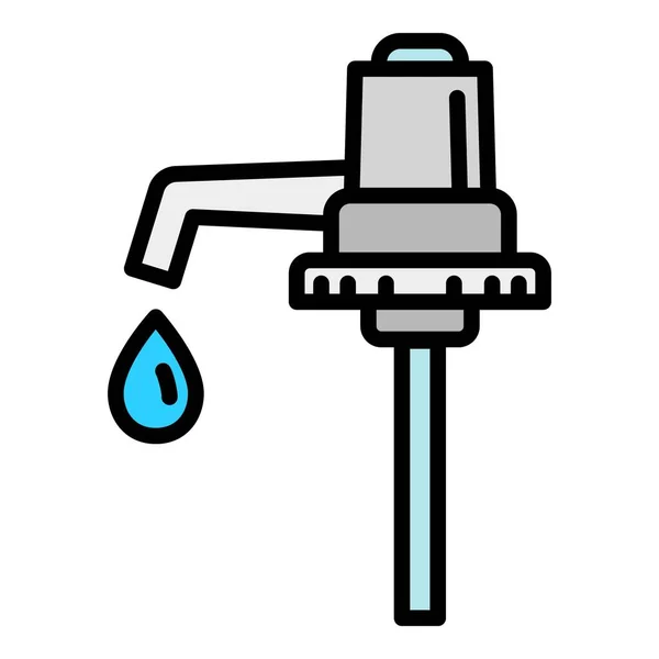 Icona della pompa del dispositivo di raffreddamento ad acqua, stile contorno — Vettoriale Stock