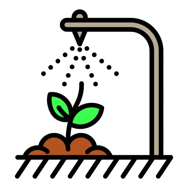 Intelligentes Bewässerungssymbol, umrissener Stil — Stockvektor
