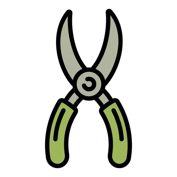 Gardening scissors icon, outline style — Stock Vector