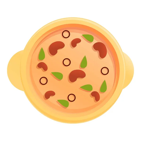 Ikona zupy fasolowej, kreskówka — Wektor stockowy
