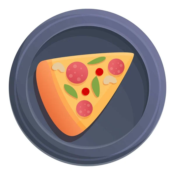 Home pizza slice icon, cartoon style — Stock Vector