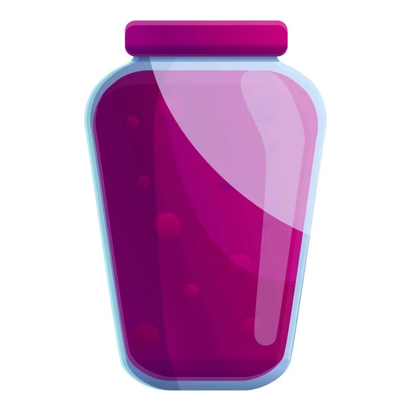 Berry home jam jar icon, карикатура стиль — стоковий вектор