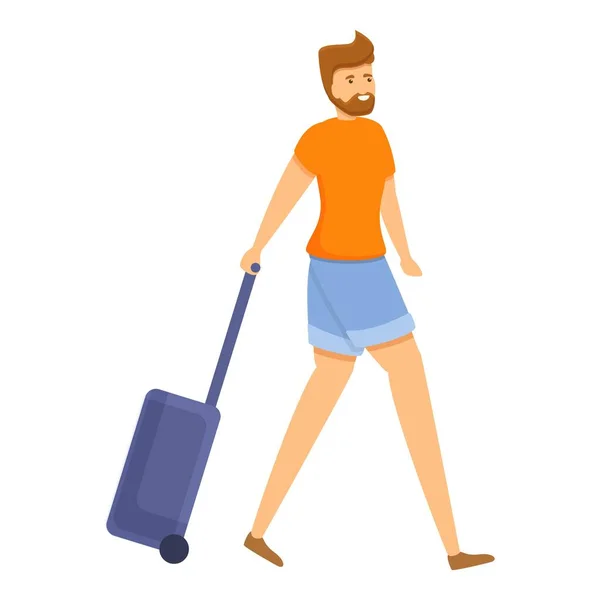 Vacaciones en familia en el icono de pantalones cortos, estilo de dibujos animados — Vector de stock