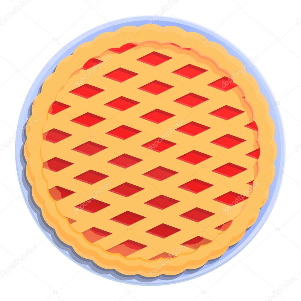 Jelly home pie icon, cartoon style