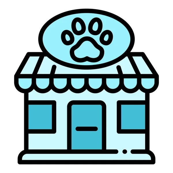 Pet street shop icône, style contour — Image vectorielle