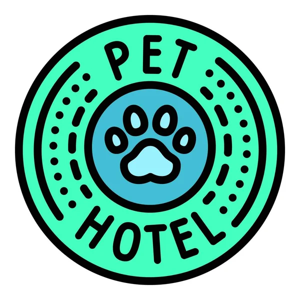 Icono del emblema del hotel de mascotas, estilo del esquema — Vector de stock