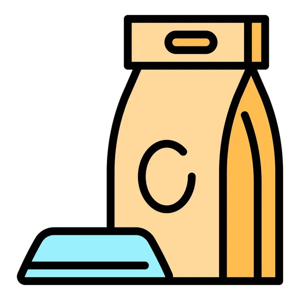 Icono de paquete de alimentos para mascotas, estilo de esquema — Vector de stock
