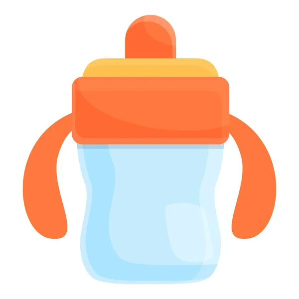 Ícone de garrafa de leite de bebê, estilo dos desenhos animados — Vetor de Stock