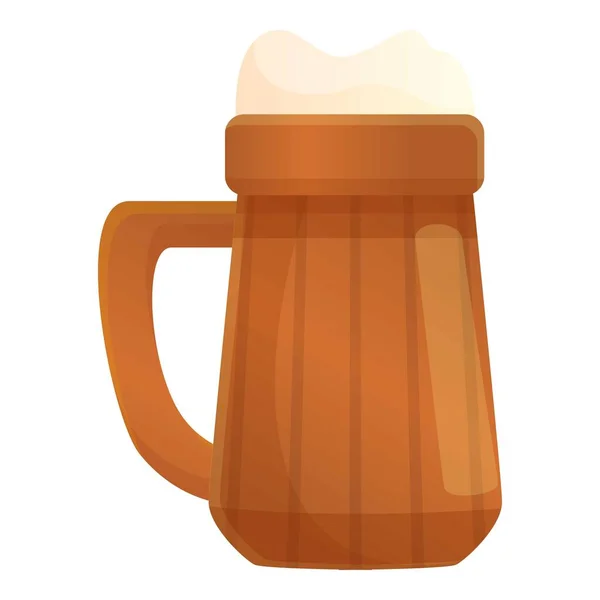 Irish beer mug icon, cartoon style — Stock Vector