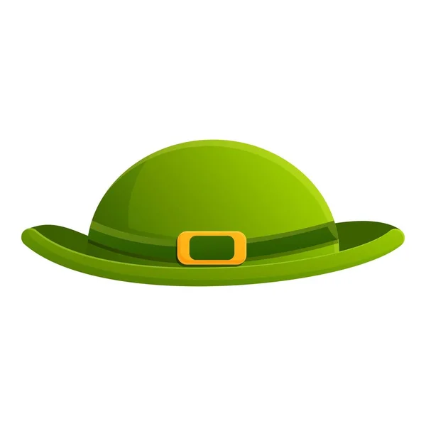 Icône chapeau vert lutin, style dessin animé — Image vectorielle