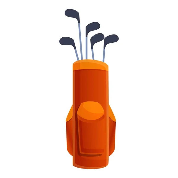 Icono de bolsa de golf de cuero, estilo de dibujos animados — Archivo Imágenes Vectoriales