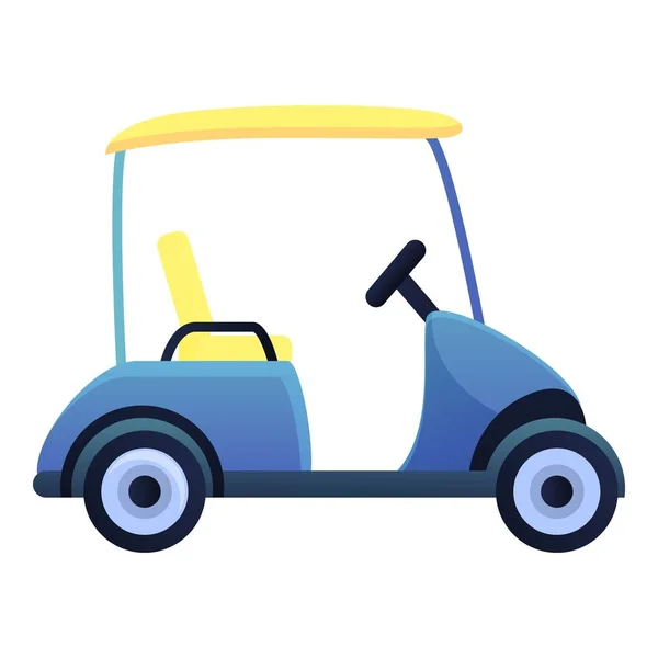 Ícone de carrinho de golfe pequeno, estilo cartoon — Vetor de Stock