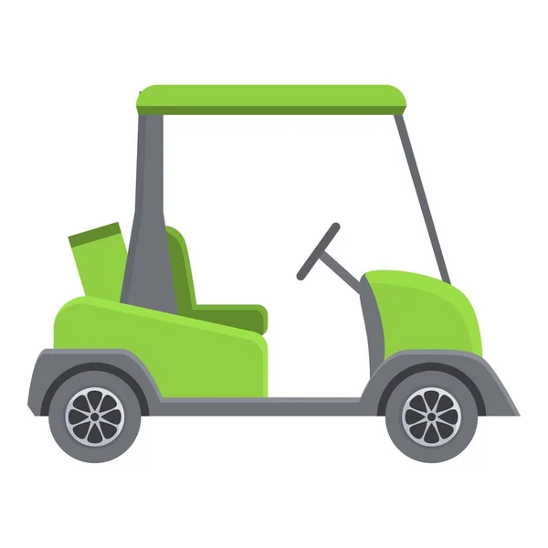 Ícone de carrinho de golfe verde, estilo cartoon — Vetor de Stock