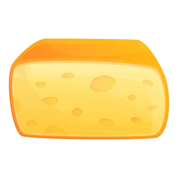 Slice cheese icon, cartoon style — Stock Vector