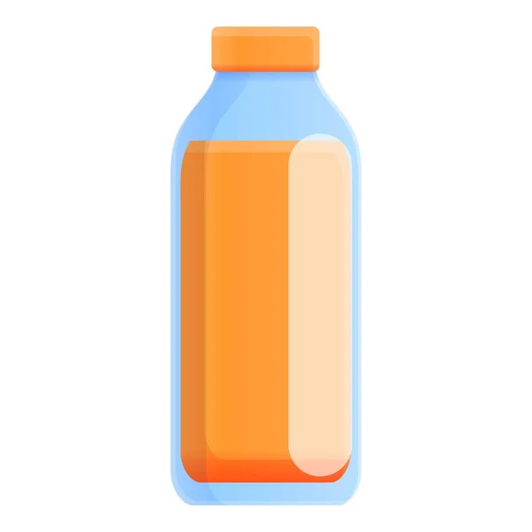 Oranžová ikona čerstvé šťávy, kreslený styl — Stockový vektor
