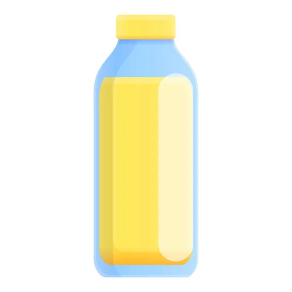 Icono de jugo fresco amarillo, estilo de dibujos animados — Vector de stock