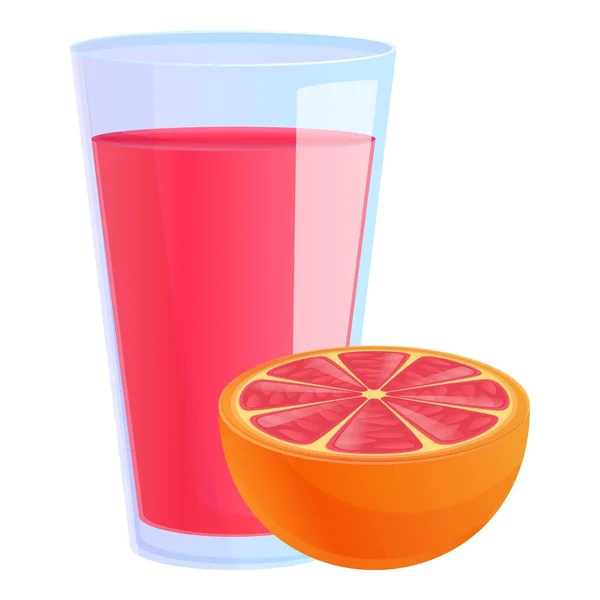 Grapefruitsaftglas-Ikone im Cartoon-Stil — Stockvektor