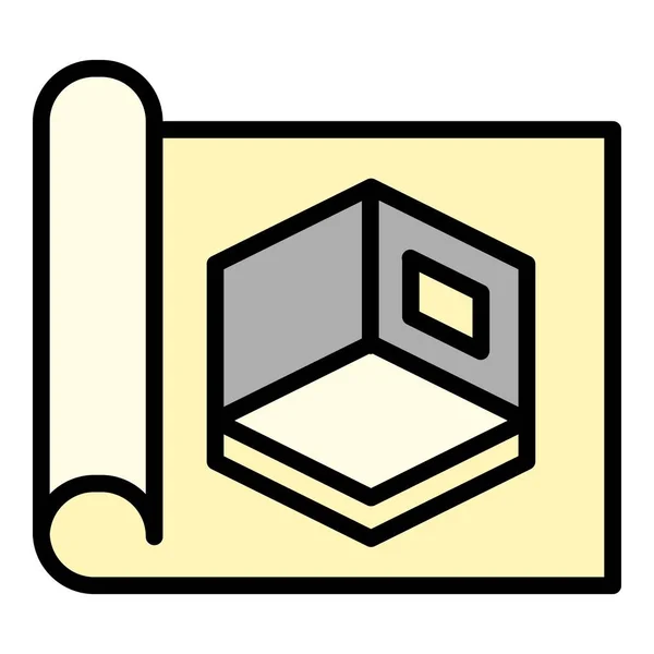 Architect room project icon, outline style — Stock Vector