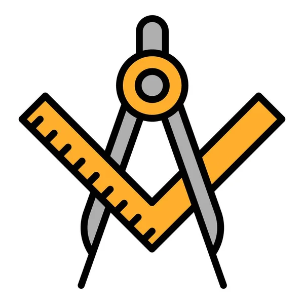 Arkitekt kompass ikon, kontur stil — Stock vektor