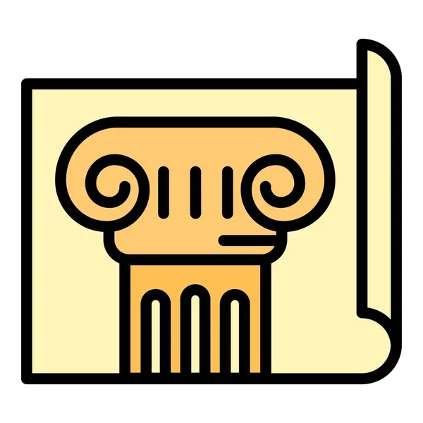 Ancienne icône de plan de colonne, style de contour — Image vectorielle