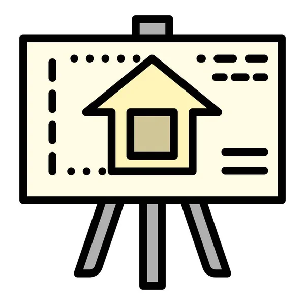 Stadens hus plan ikon, skiss stil — Stock vektor