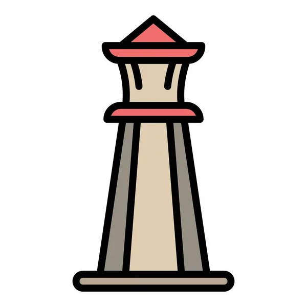 Stone lighthouse icon, outline style — Stock Vector