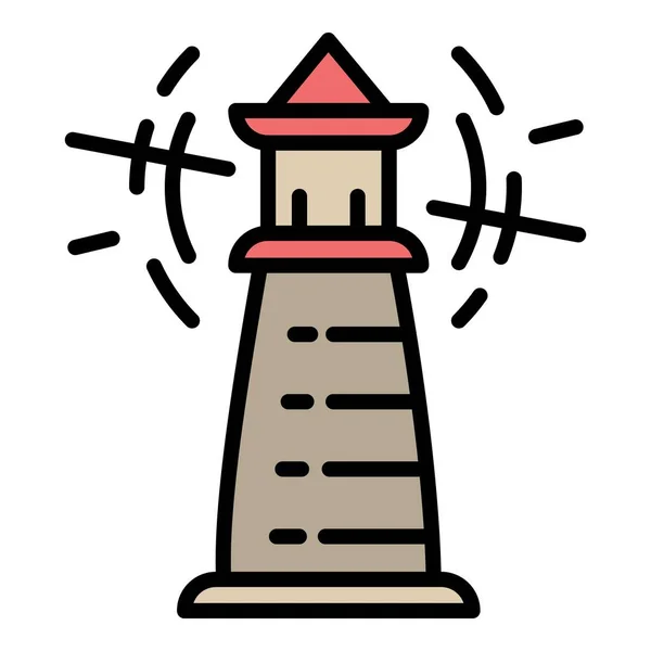 Icono del faro de radar, estilo de contorno — Vector de stock