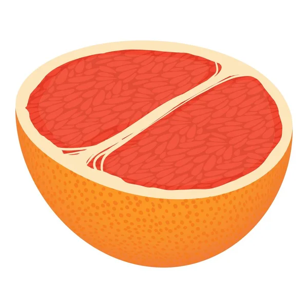 Ikona napůl grapefruitu, izometrický styl — Stockový vektor