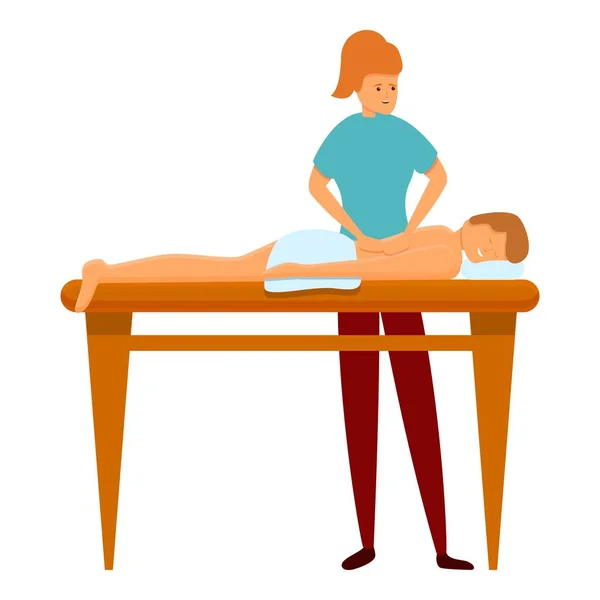 Icône massagiste du corps, style dessin animé — Image vectorielle