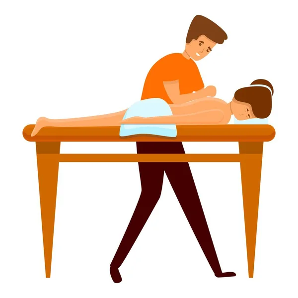 Massage-Ikone im Gesundheitswesen, Cartoon-Stil — Stockvektor