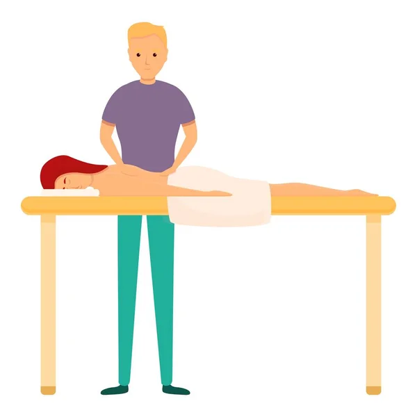 Terapia masajista icono, estilo de dibujos animados — Vector de stock