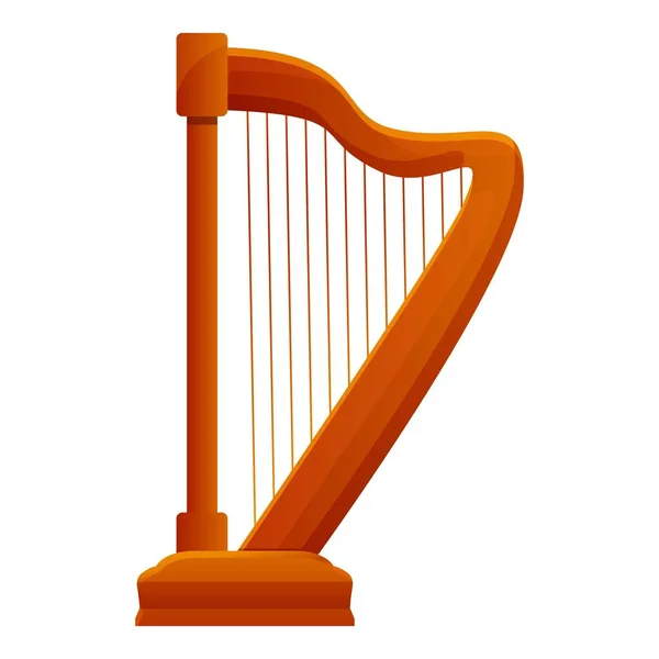 Harp muziek icoon, cartoon stijl — Stockvector