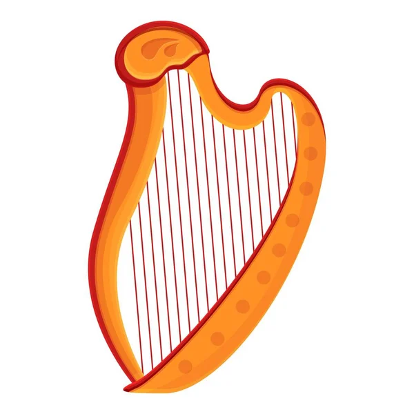 Muzikale harp icoon, cartoon stijl — Stockvector