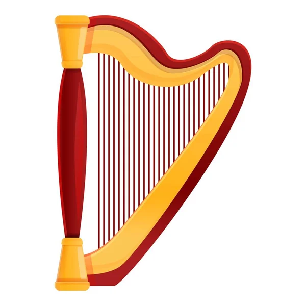 Snaren harp icoon, cartoon stijl — Stockvector