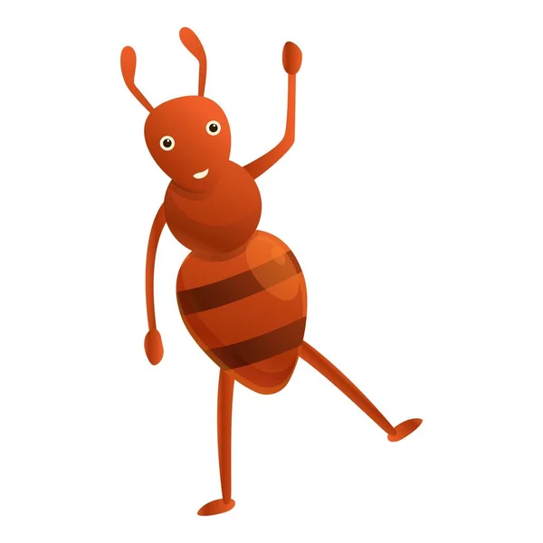 Icono de hormiga bailando, estilo dibujos animados — Archivo Imágenes Vectoriales