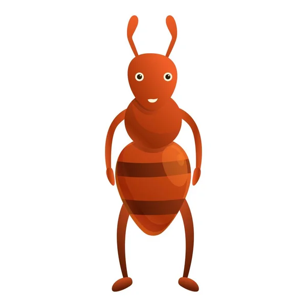 Smiling ant icon, cartoon style — Stock Vector