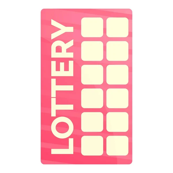 Loterij ticket icoon, cartoon stijl — Stockvector