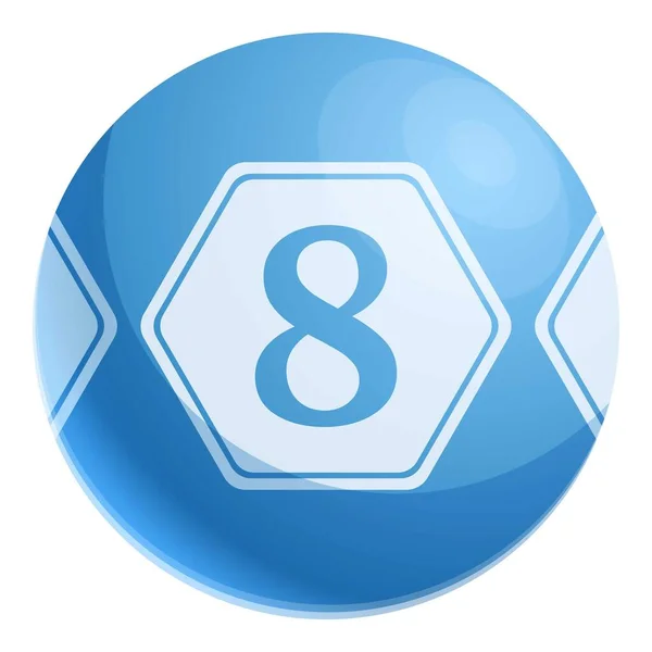 Lotería 8 icono de la esfera, estilo de dibujos animados — Vector de stock