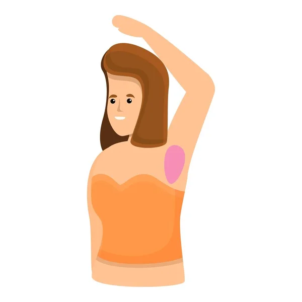 Laser hair removal armpit icon, cartoon style — Stock Vector
