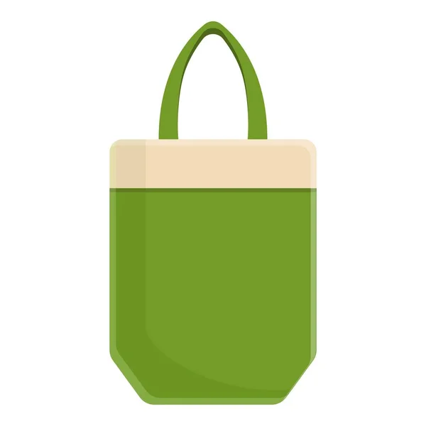 Icono de bolsa ecológica de compras, estilo de dibujos animados — Vector de stock