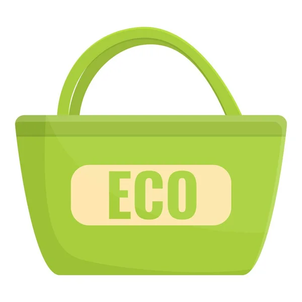 Icona sacchetto ecologo, stile cartone animato — Vettoriale Stock