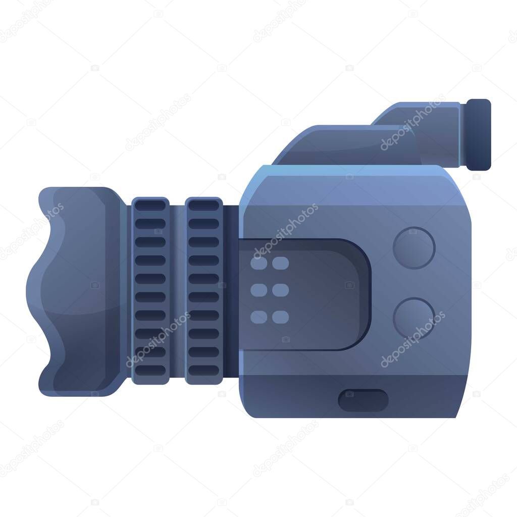 Cameraman camcorder icon, cartoon style