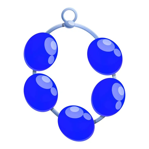 Collier bleu icône amulette, style dessin animé — Image vectorielle