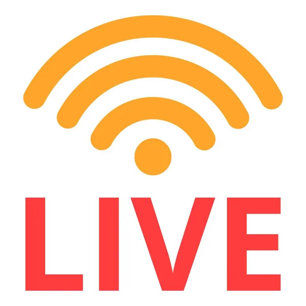 Wifi live stream icône, style dessin animé — Image vectorielle