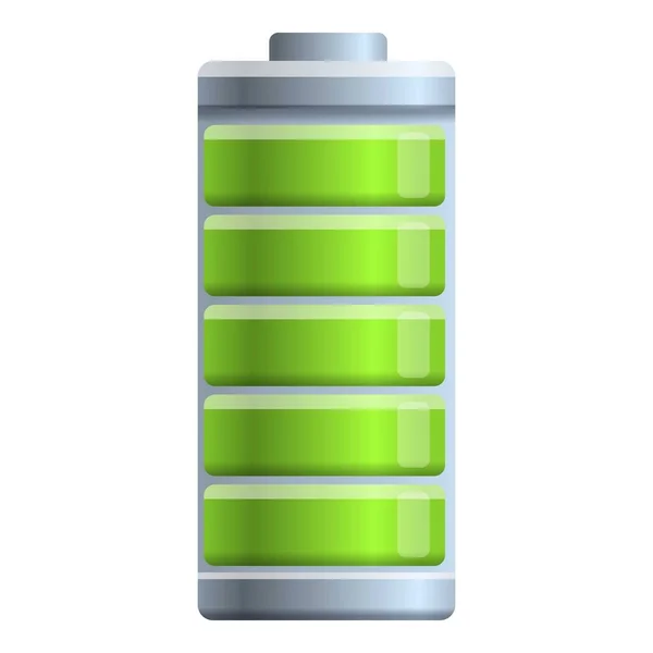 Icône batterie complète, style dessin animé — Image vectorielle
