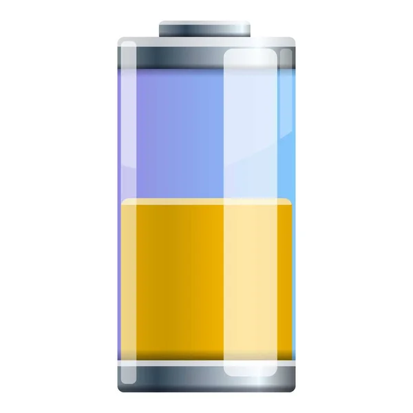 Half batterij icoon, cartoon stijl — Stockvector
