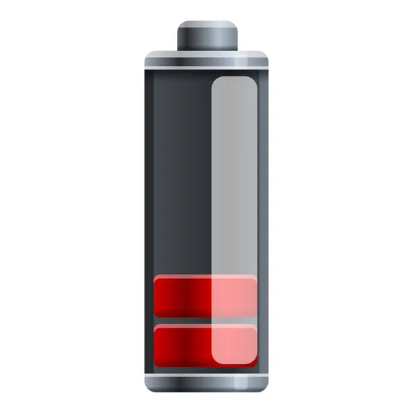 Lage capaciteit batterij pictogram, cartoon stijl — Stockvector