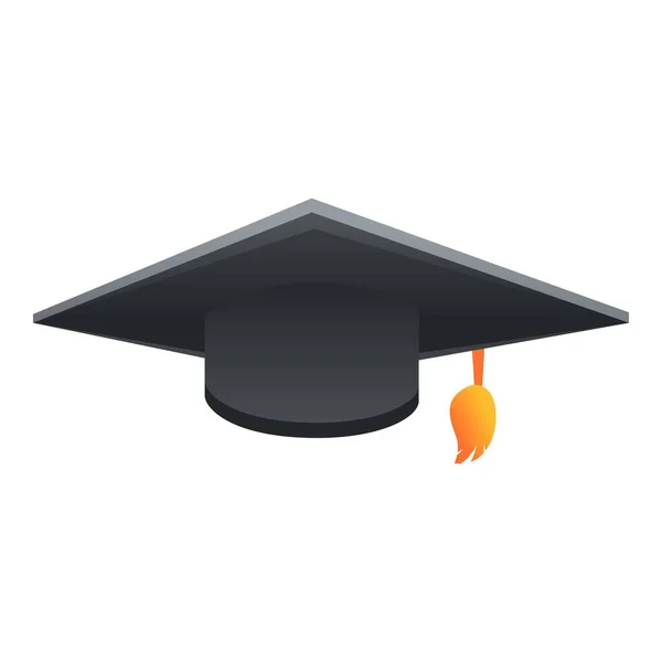 Graduation hat icon, cartoon style — Stock Vector