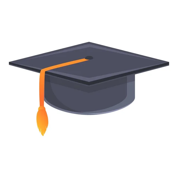 Academic graduation hat icon, cartoon style — Stock Vector